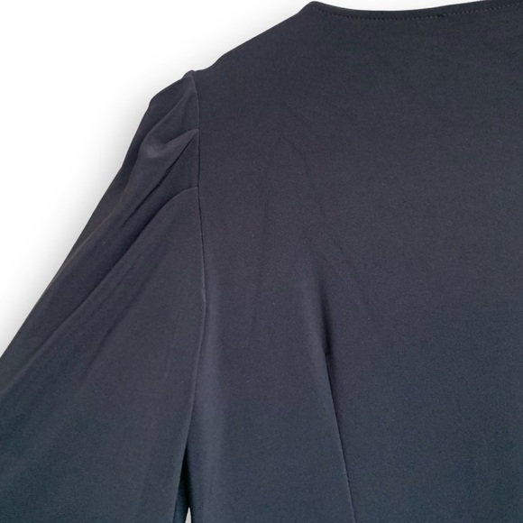 Boston Proper Puff Sleeve Top S Black Blouse Shirt Travel Minimalist - Picture 9 of 12